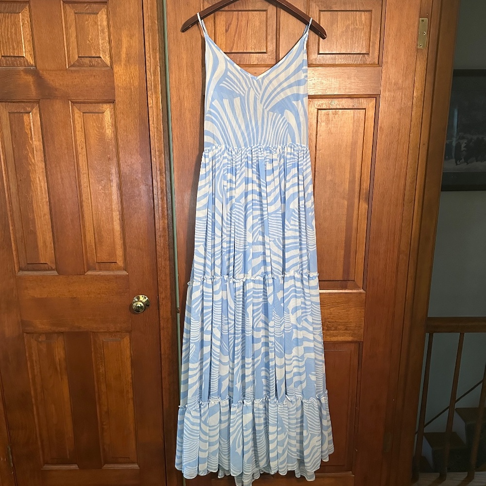 NEW Anthropologie Misa Los Angeles Kalita Maxi Dress in Casablanca Blue Shell XL - Picture 6 of 15